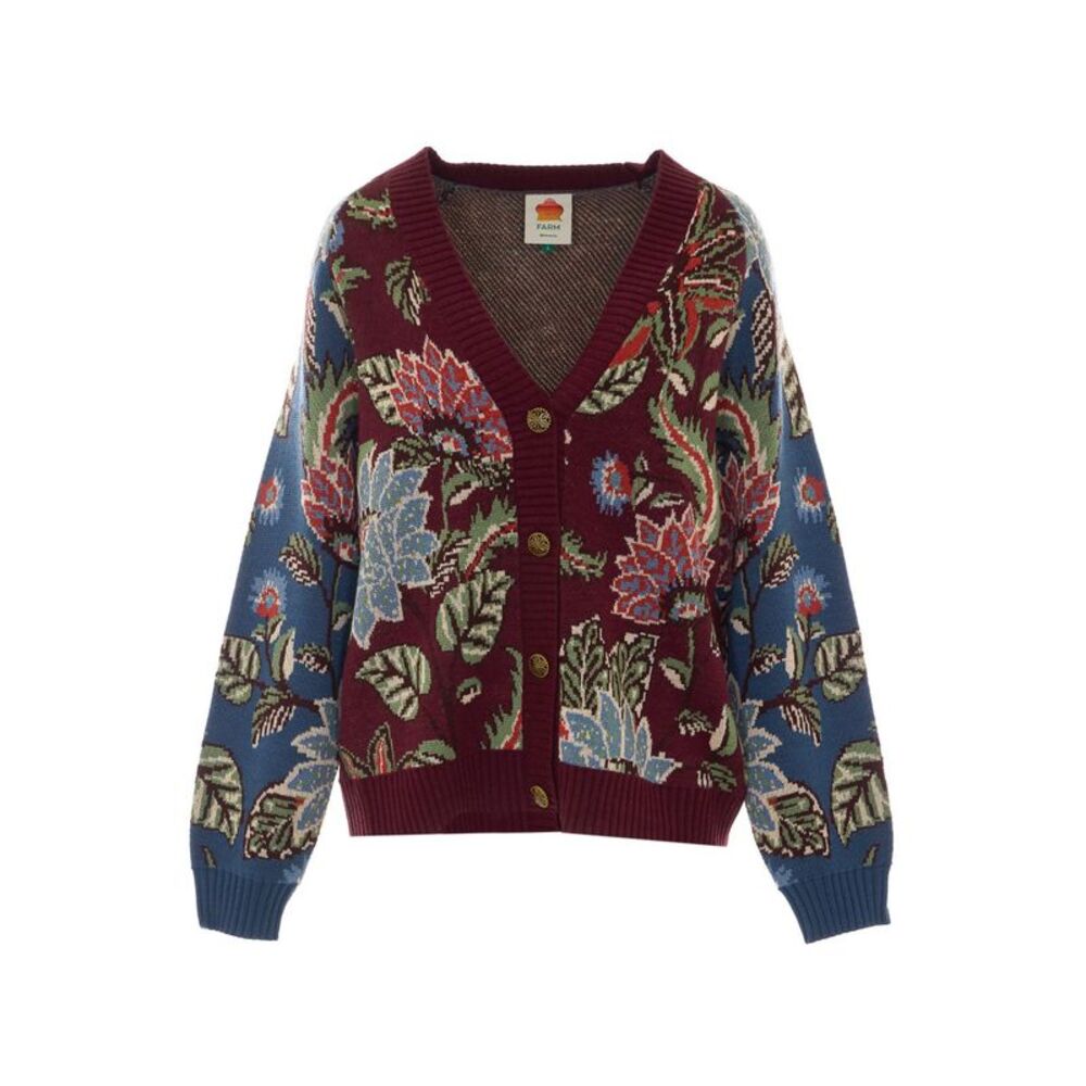 Farm Rio Women Mixed Delhi Flower Knitted Cardigan